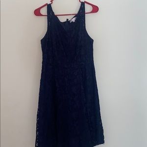 A navy blue dress